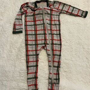 Kyte BABY Red and Green Plaid Footie